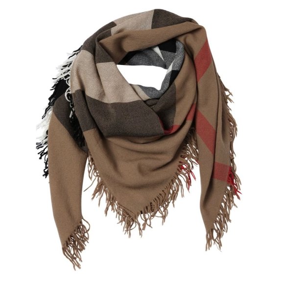 Burberry Women Wool Beige House Check Square Scarf - Picture 3 of 10